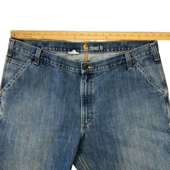 Carhartt Jeans Men Size 40x32 Blue Carpenter Denim Dungaree Fit Pockets Vintage - Picture 9 of 12